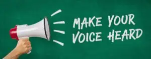 A planning consultant holding a megaphone - making your voice heard