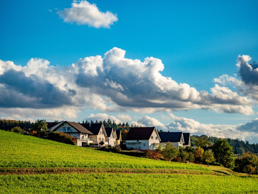 Development on the edge of the village